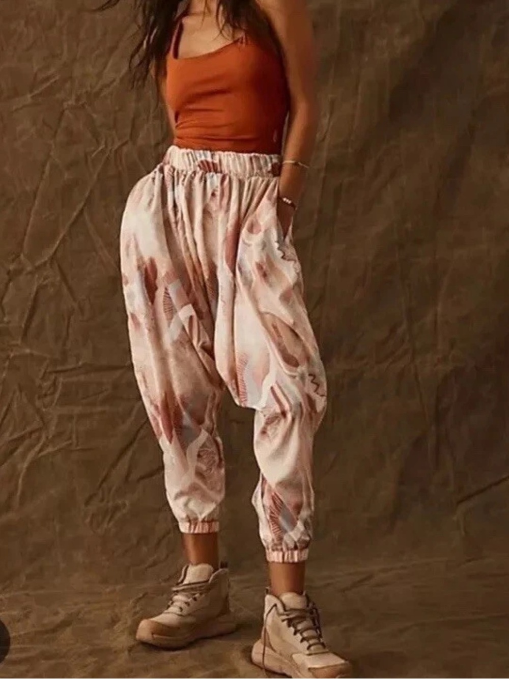 Free People Movement Harem Rust Jumpsuit One Piece Sz XS